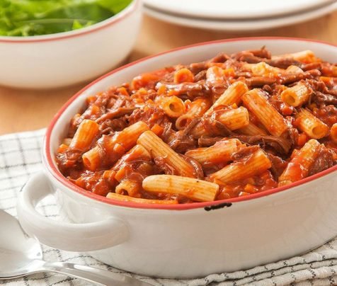 Prato de Macarrão ao Ragu de Costela